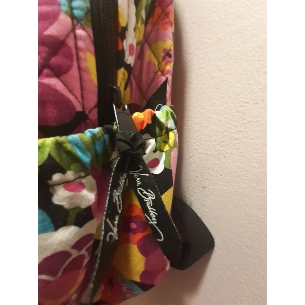 Vera Bradley Quilted Floral Backpack Multicolor Zip Adjustable Straps Top Handle